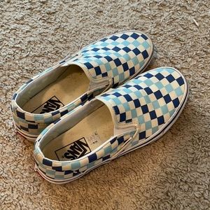 Blue checkered vans